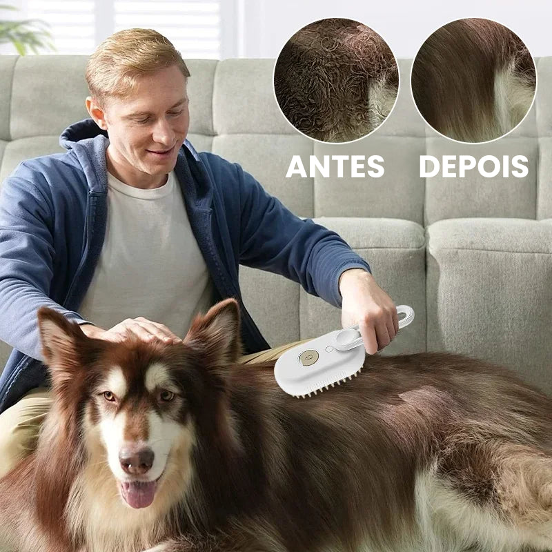 Escova de Limpeza a Vapor para Cães e Gatos