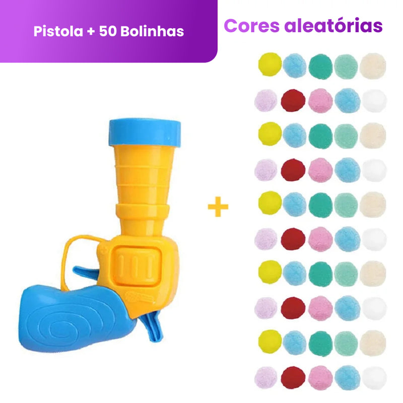 Pistola com Bolinhas de Pelúcia