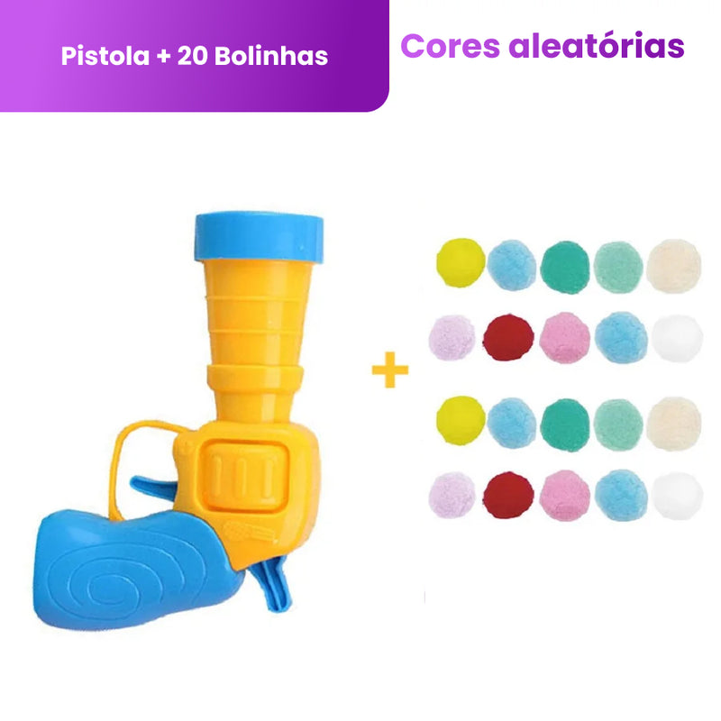 Pistola com Bolinhas de Pelúcia